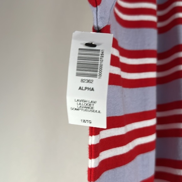 TNA Alpha Red Striped Relaxed Crew-Neck Long Sleeve Shirt Top NWT - Picture 4 of 8